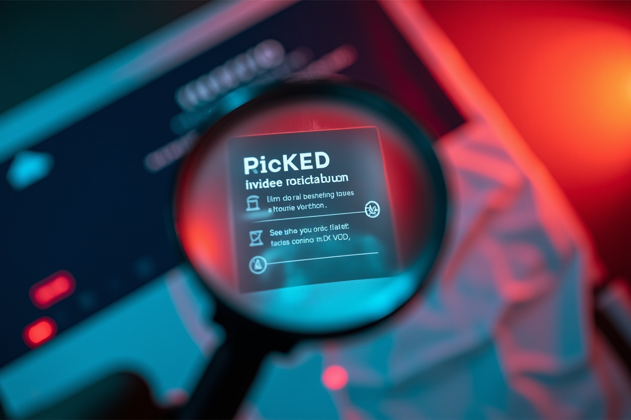 Magnifying glass examining a broken Canadian small-business website with diagnostic warning indicators