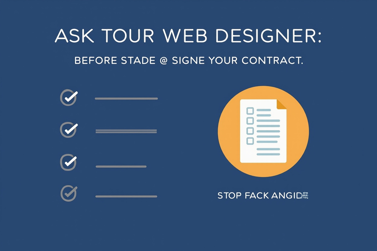 Checklist of questions to ask a web designer before signing a contract, with Canadian small-business context